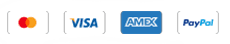 Various credit card logos including Visa and American Express.