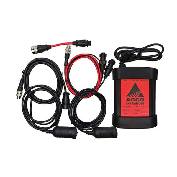 A compact battery charger with cables and connectors.