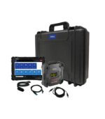 Professional electronic testing kit with a rugged carrying case and digital devices.