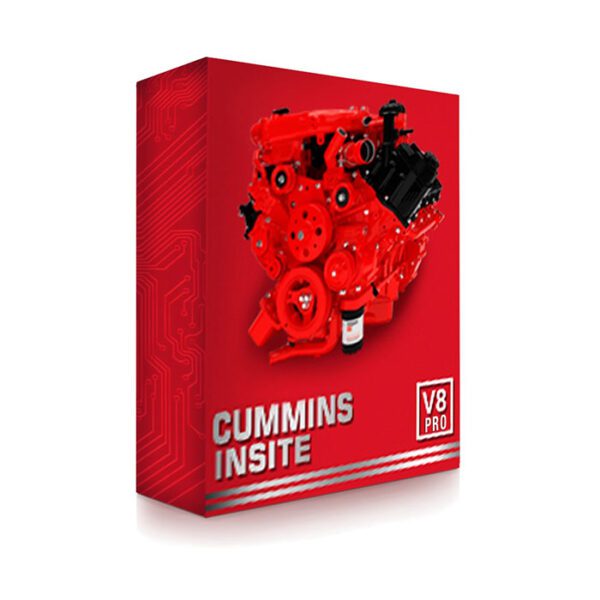 Red Cummins Insite V8 Diesel software box with engine graphic.