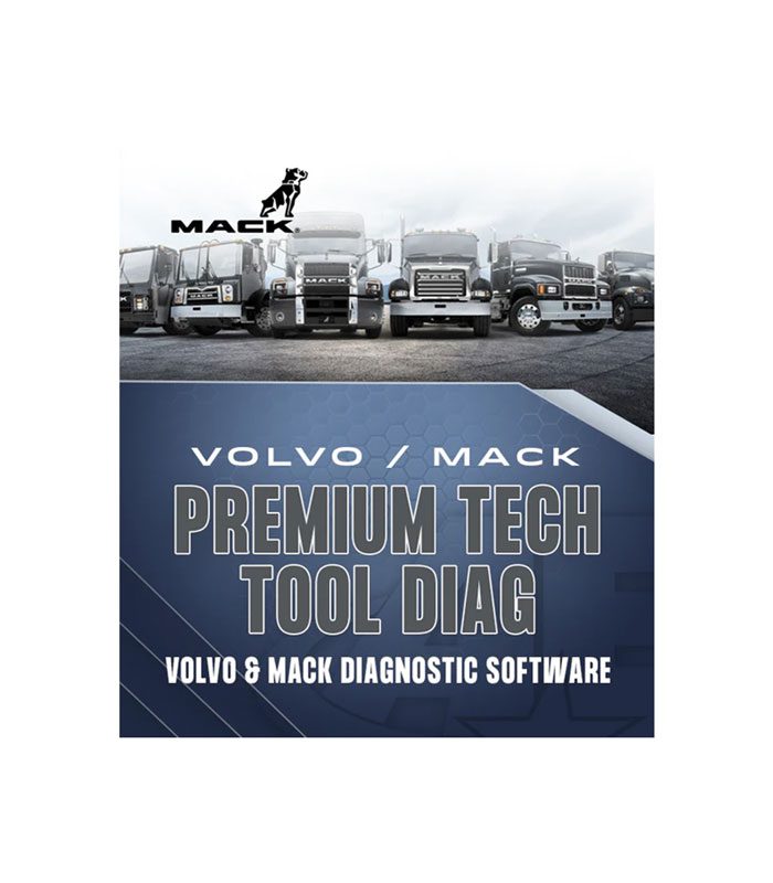 Volvo and Mack premium tech diagnostic software advertisement.