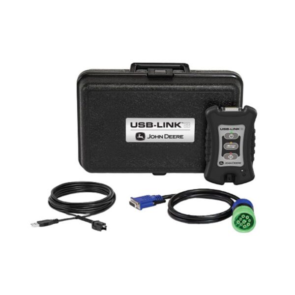 A USB-LINK diagnostic kit with cables and a black carrying case.