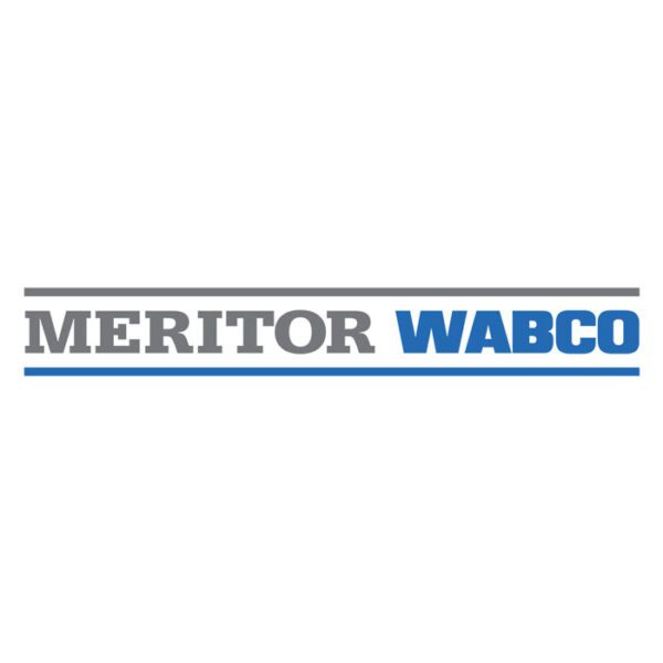 Logo of Meritor WABCO in grey and blue.
