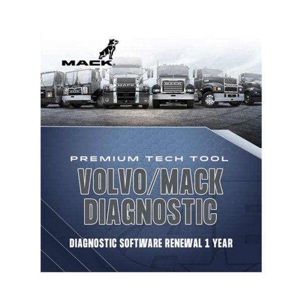 Volvo/Mack diagnostic software with 1-year renewal offer.