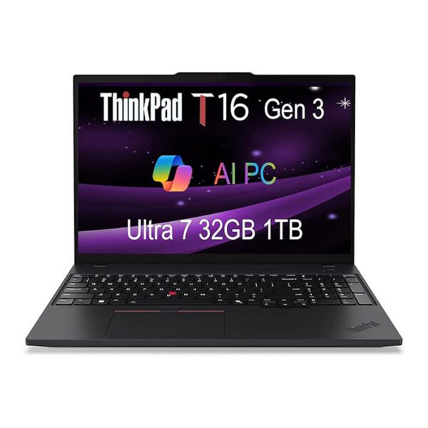 ThinkPad T16 Gen 3 laptop with powerful AI PC features and 32GB RAM.